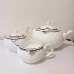 ウェッジウッド ドルフィン ホワイト シュガーポット クリーマー 栞