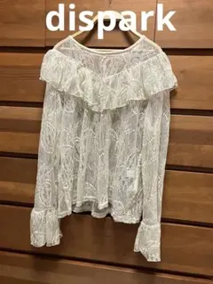 dispark ベージュレースブラウス フレア袖 フリル wego ディスパーク
