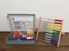 【知育玩具セット】 やわらかソフトブロック＋IKEAそろばん