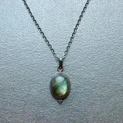 【J185】ヴィンテージ　ラブラドライト　シルバー925　ペンダントトップ