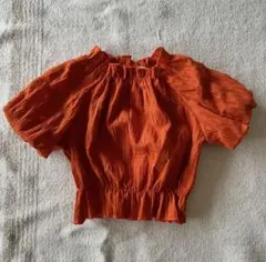 Size 90 ♪ レンガ色　透けハート　サマーチュニック