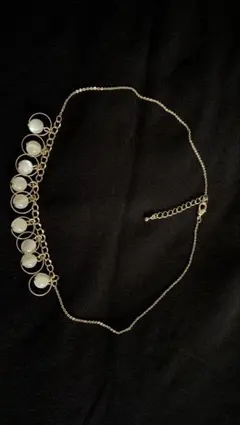 クリアストーン付きゴールドネックレス