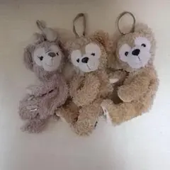 正規品 中国製 ダッフィー シェリーメイ ぬいぐるみポーチ ３つセット