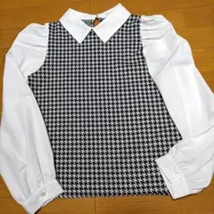 Honeys　C.O.L.Z.A 長袖ブラウス　L　ハウンドトゥース柄　シャツ