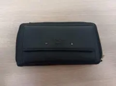 ブラック長財布 ファスナー式