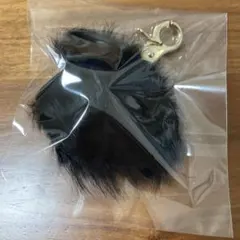 送料込み 匿名配送 未開封 ファー ブラック チャーム ポンポン キーホルダー