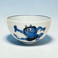 【 九谷焼 幸窯 青鬼と犬 飯碗 ( 新品 ) 】のサムネイル