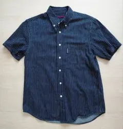 BLUE BLUE ネイビー ストライプ 半袖シャツ サイズ2