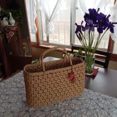 ソイラテ×赤レンガ山葡萄風 花車クラフトバンド花結び クラフトテープ