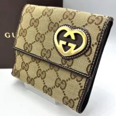 希少✨GUCCI グッチ 折り財布 グッチョリチワワ キャンバス レザー GG