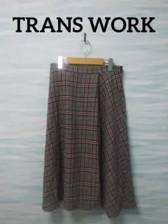 【TRANS WORK】フレアスカート チェック柄 サイズ40