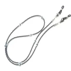 メタリック グレー メガネチェーン マスクストラップ かっこいい