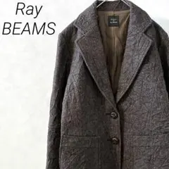 Ray BEAMS テーラードジャケット ヘリンボーン柄 ポケット付き ウール混