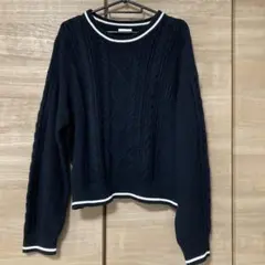 ネイビー セーター 長袖L