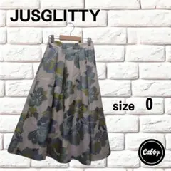 JUSGLITTY　ジャスグリッティー　ジャガードフレアスカート　花柄　サイズ0