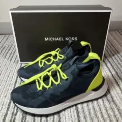 【未使用品】マイケルコース カモフラージュ メッシュ スニーカー ネイビー 箱付