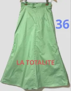 【Aライン】「軽い】人気LA TOTALITEグリーンフレアスカート36
