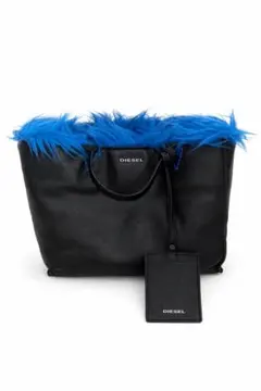 DIESELディーゼル レザーxファーリバーシブルトートバッグ 【Small】