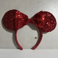 Disney Resort ミニー カチューシャ スパンコール 赤