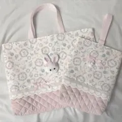 【セット割】ゆめかわ　お花　うさぎ　リボン　レッスンバック　上履き入れ