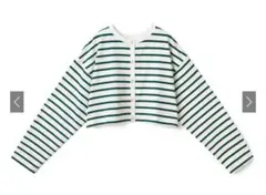 前後2Wayボーダー柄ショート丈カーディガン[iz379] フリーサイズ