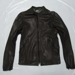 希少◆モンキータイム 羊革 レザージャケット 茶 Ｍ～Ｓ◆ライダース革 ブルゾン