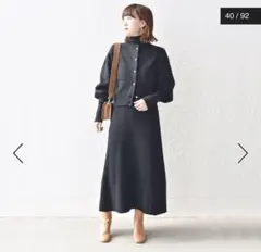 SHIPS 〈手洗い可能〉カーディガン+リブワンピースセットアップ◇