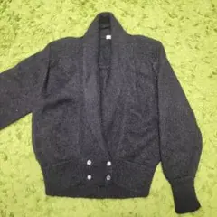 古着 MOLDER ダブルボタン モヘア カーディガン ニット セーター 黒