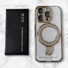 iPhone15proケースリング付きシルバー未使用