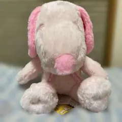 SNOOPY スヌーピーロゴリボンぬいぐるみ ピンク パステルカラー　28cmのサムネイル