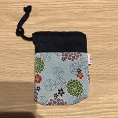 和風花柄ポーチ 小型