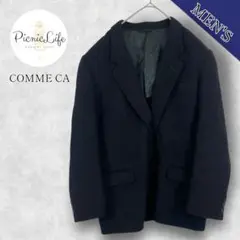 美品【コムサデモード】ウールテーラードジャケット ショートコート アウター 黒