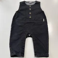 ダークデニムロンパースとストライプボディスーツセット