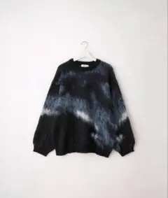 SERACE グラデーション モヘアタッチ ニット セーター ブラック ブルー