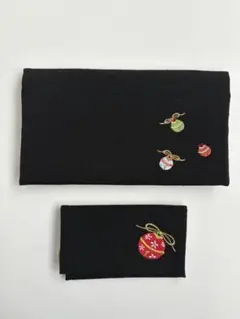 【未使用】井澤屋　ちりめん　長財布　カード入　小鈴　黒