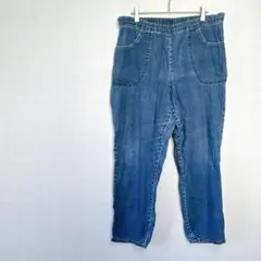 デニム ダークブルー ジーパン ズボン ウエストゴム ジーンズ ボトムス