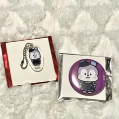 BT21 MANG スイパラコラボカフェ 缶バッジ キーホルダー 2点セット