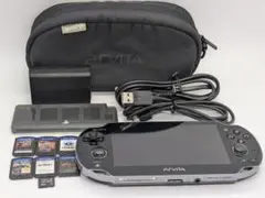 PSVita PCH-1000クリスタル・ブラックソフトセット 8GBメモリ付属