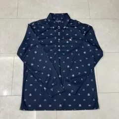 アーノルドパーマー ゴルフウェア ポロシャツ 長袖 メンズ ネイビー Oサイズ