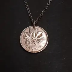 【カナダ】エリザベス2世 1セント メープルリーフ コインネックレス ペンダント