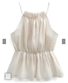 GRL ホルターネックオーガンジーペプラムトップス[ac2397]アイボリー