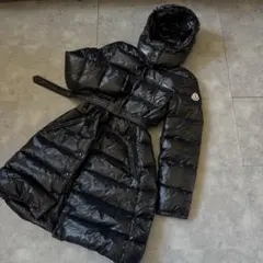 【ベルト完備】MONCLER MEINAダウンジャケットロング丈　ブラック　00のサムネイル