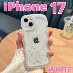 iPhone17ケース スマホケース　クリア 透明　キラキラ星 うねうね