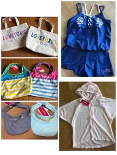 新品ラブトキシック水着&ドルマンラッシュガードセット140プール海ビーチ潮干狩り