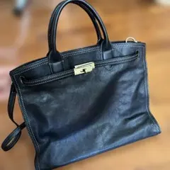 Dakota 黒レザー トートバッグ ショルダーのサムネイル