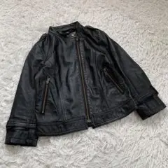 OZOC オゾック (38) 豚革 レザー シングル ライダースジャケット