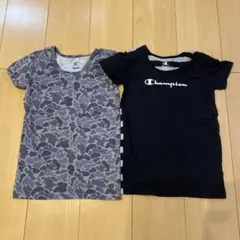 Champion Tシャツ 迷彩柄とロゴ入り 2枚セット　130