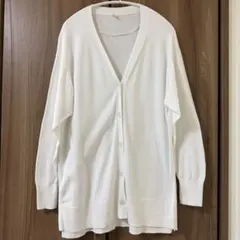 UNIQLO ユニクロ UVカットⅤネックロングカーディガン長袖 ホワイト M