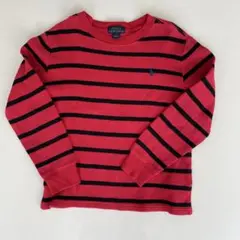Polo Ralph Lauren 長袖カットソー 7/130赤黒ストライプ