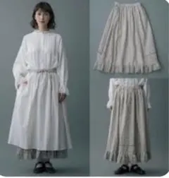 kazumiコラボ SM2 刺繍レース3wayスカート ベージュ